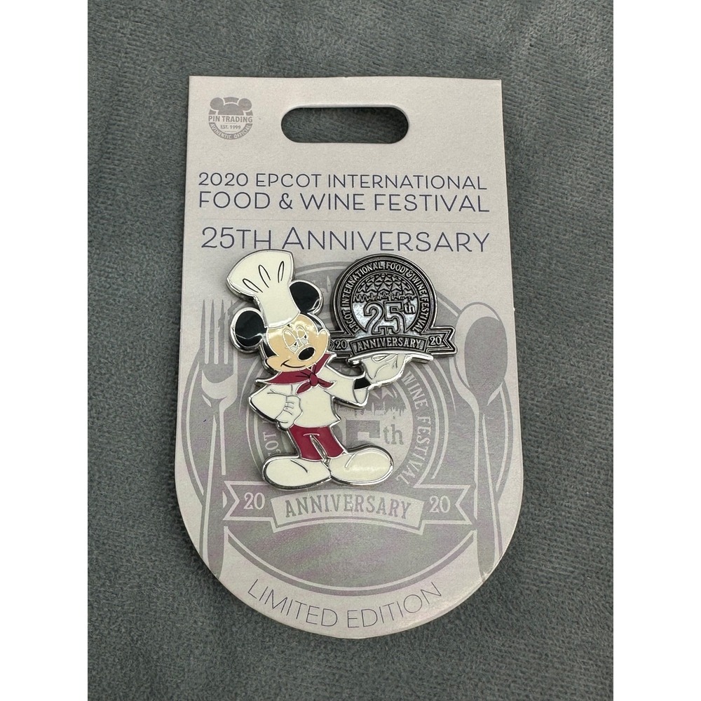 2020 Epcot International Food Wine Festival 25th Anniversary Mickey Mouse LE Pin